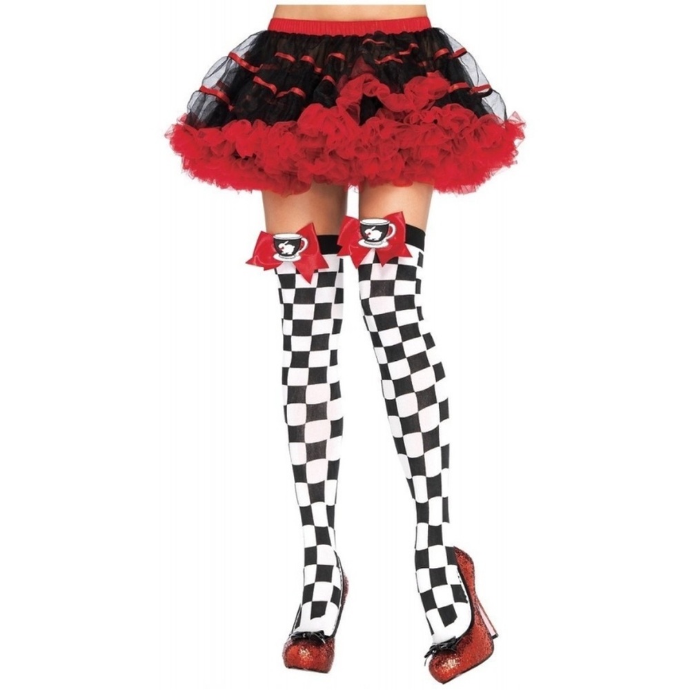 Tea party Checkerboard Thigh-Highs